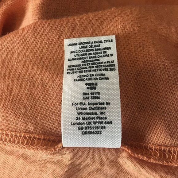 Free People Shirt Womens Size S Peach Mineral Wash Cold Shoulder Top - Picture 6 of 8